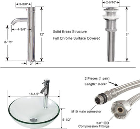 14" Bathroom Vanity and Sink Combo White Small Vanity Square Ceramic Vessel Sink & 1.5 GPM Water Save Faucet & Solid Brass Pop Up Drain