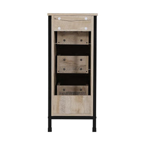 12" Bathroom Cabinet 3 Drawer Organizer Free Standing Single Vanity, Small Nightstand, White Vanity MDF(Ivory)