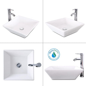 14" Bathroom Vanity and Sink Combo Black Small Vanity Sink & 1.5 GPM Water Save Faucet & Solid Brass Pop Up Drain