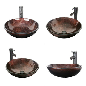14" Bathroom Vanity and Sink Combo Black Small Vanity Sink & 1.5 GPM Water Save Faucet & Solid Brass Pop Up Drain