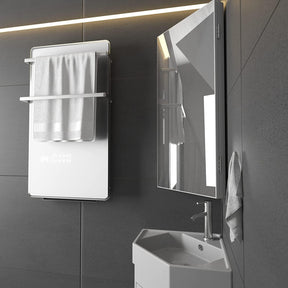 Eclife 24" Bathroom Corner  Cabinet with Mirror, Wall Mount Mirror Cabinet Hanging Triple Shelf Storage Cabinet Opens Left to Right