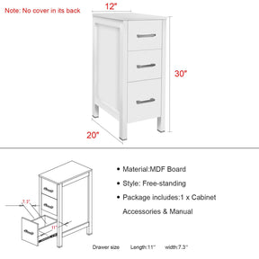 Eclife 60" Double Sinks Morden White Bathroom Vanity with Pedestal  Side Cabinet And Mirror Combo