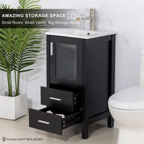 16" Small Bathroom Vanity with Undermount Ceramic Sink