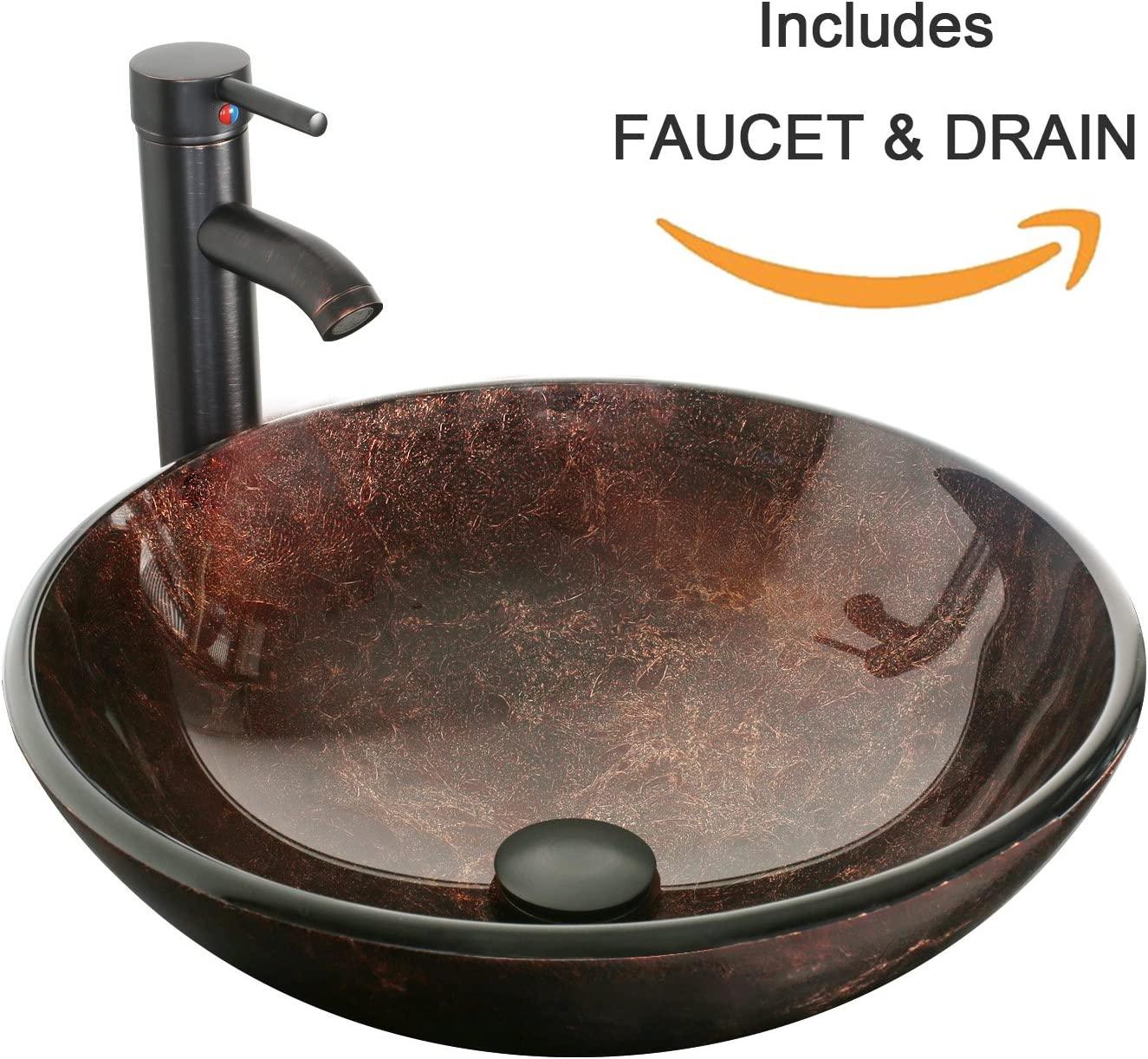 14" Bathroom Vanity and Sink Combo Black Small Vanity Sink & 1.5 GPM Water Save Faucet & Solid Brass Pop Up Drain
