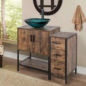 36" BATHROOM VANITY CABINET SINK COMBO W/FREE STANDING 3 DRAWERS SIDE CABINET
