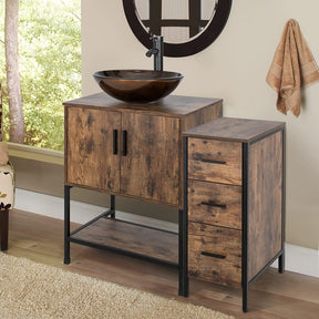 36" BATHROOM VANITY CABINET SINK COMBO W/FREE STANDING 3 DRAWERS SIDE CABINET