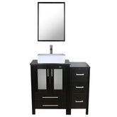 Eclife 36" Modern Pedestal Bathroom Vanity W/Side Cabinet Combo Set