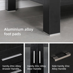 Eclife 36" Modern Pedestal Bathroom Vanity W/Side Cabinet Combo Set