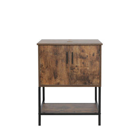 Eclife 24“ Wood Brown Double Door Bathroom Vanity