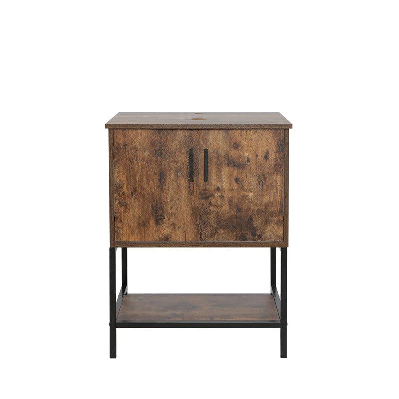 Eclife 24“ Wood Brown Double Door Bathroom Vanity