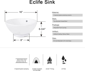 Eclife 14" Bathroom Vanity and Sink Combo Black Small Vanity Sink