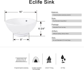 14" Bathroom Vanity and Sink Combo Black Small Vanity Sink & 1.5 GPM Water Save Faucet & Solid Brass Pop Up Drain